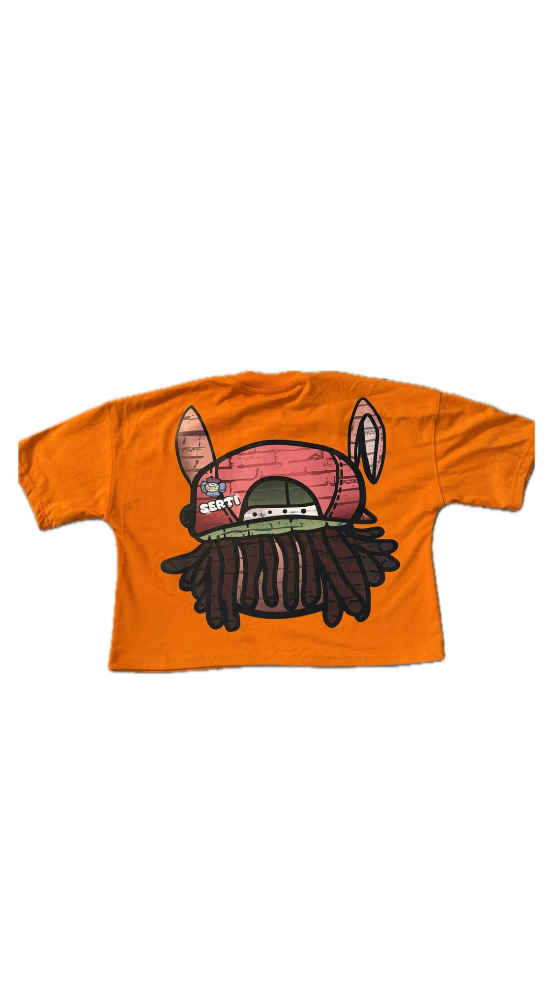 Orange Serti Oversized Unisex Crop Tees